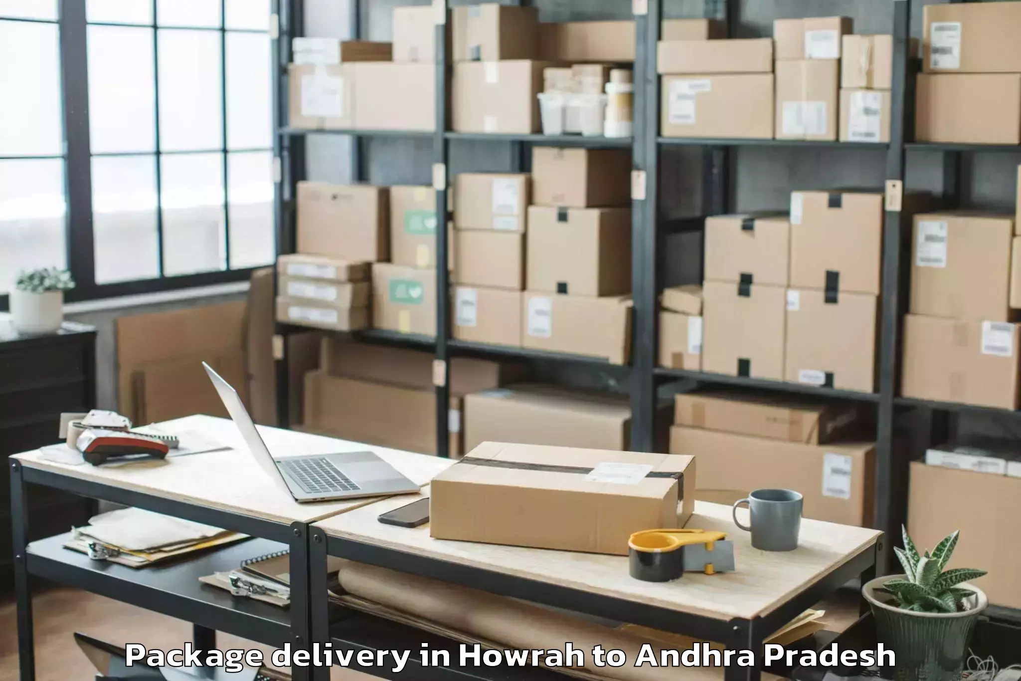 Trusted Howrah to Pittalavanipalem Package Delivery